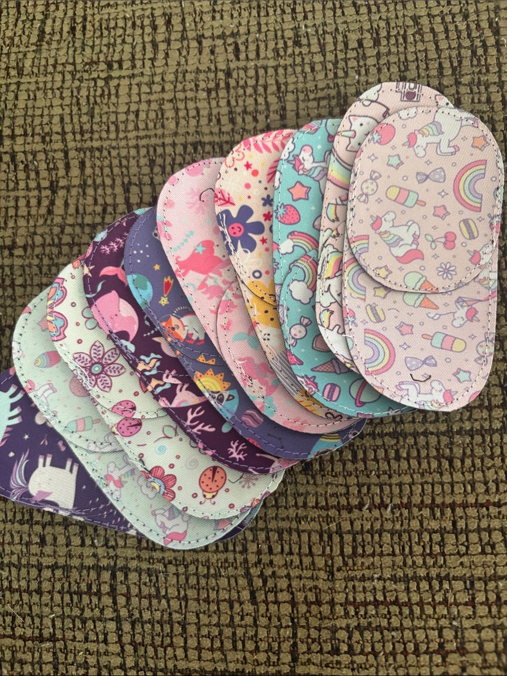 Kids Unicorn & Rainbow Patterned Fabric Eye glass cover(Ex. In picture)